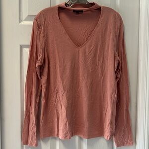 Dusty rose mauve color blouse fits like a snug xl
